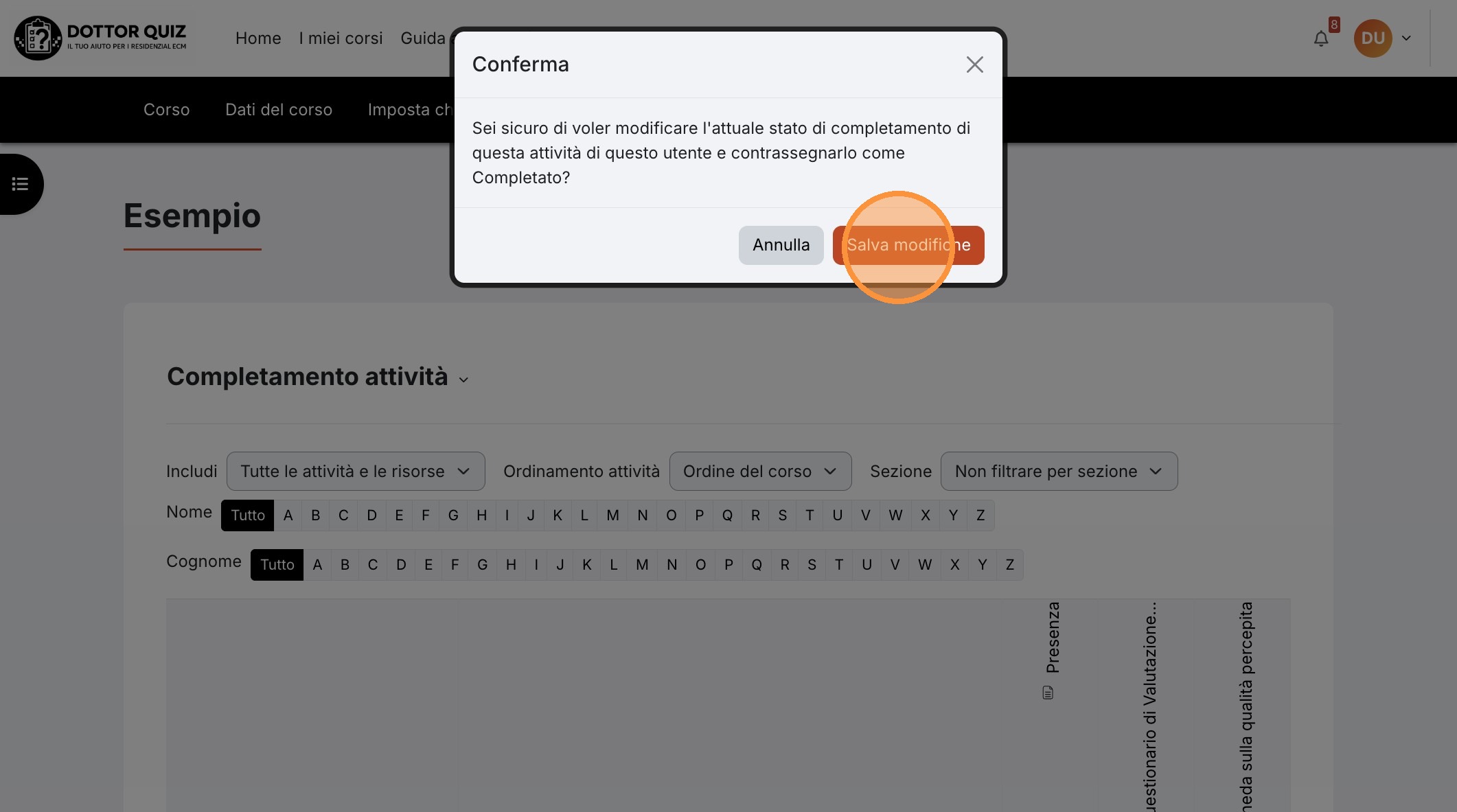Step 3 - Checkbox presenza